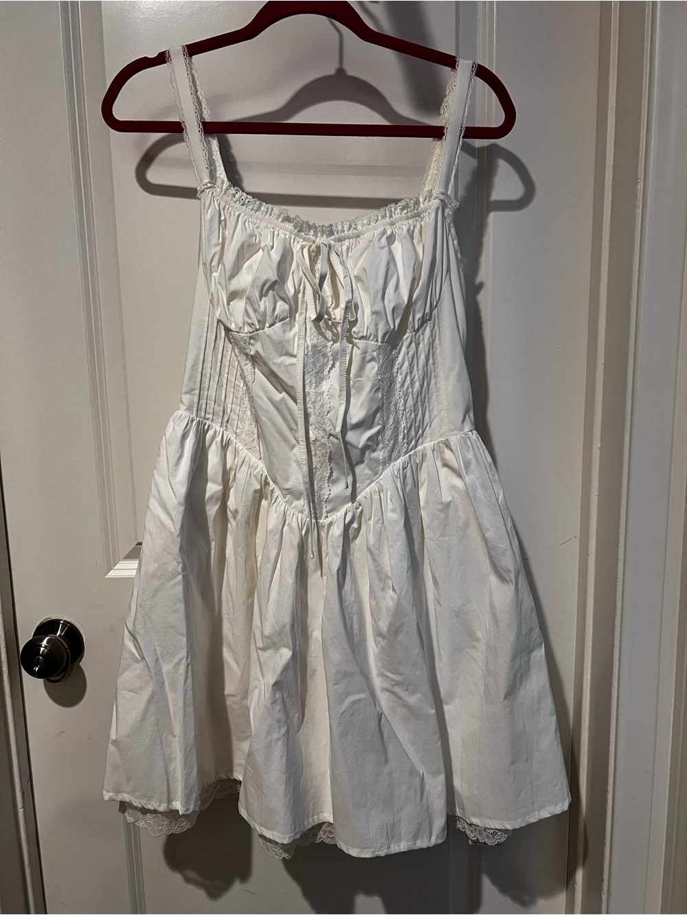 White corset style mini dress